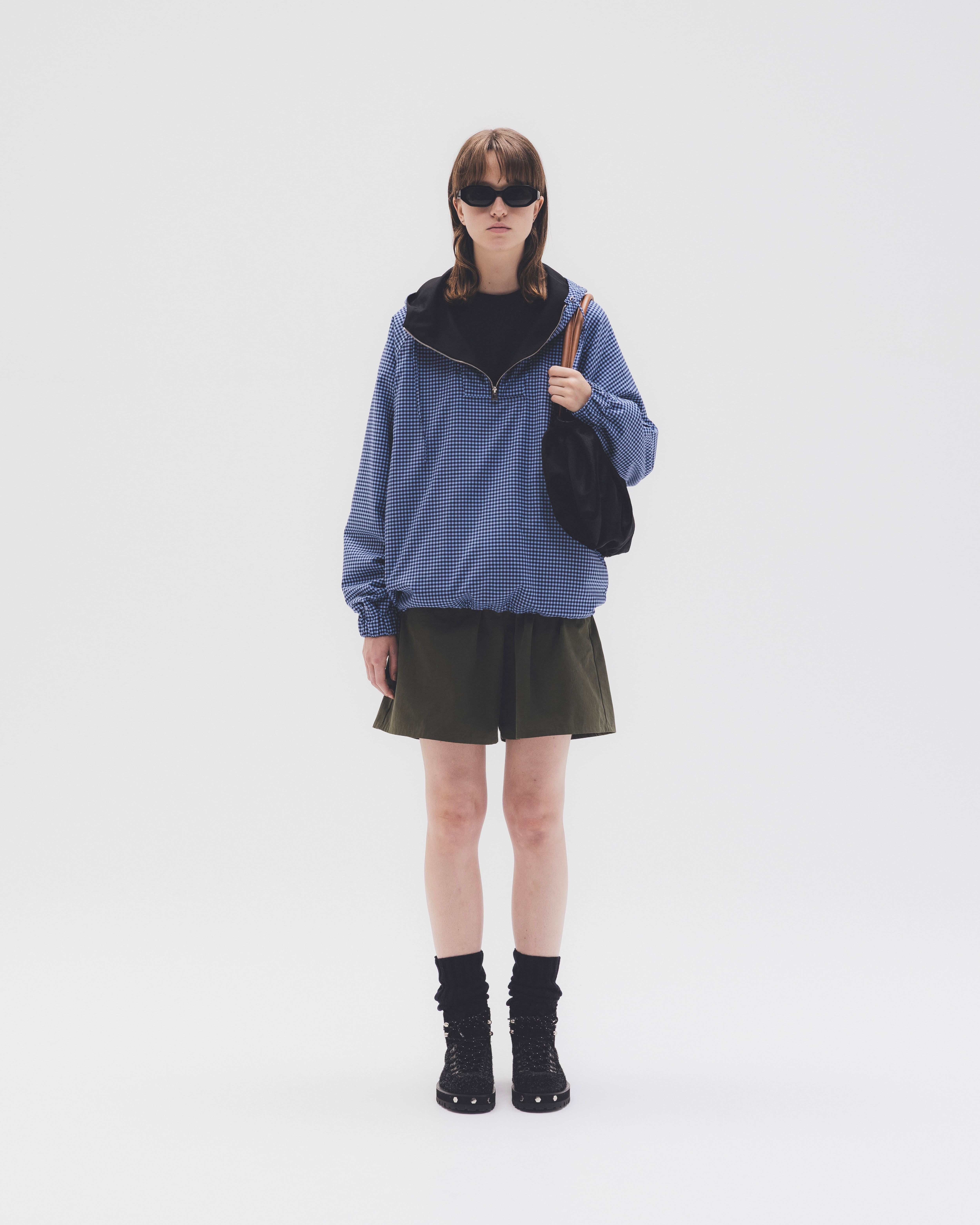 013- BLUE GINGHAM OFFICE ANORAK | OUAT