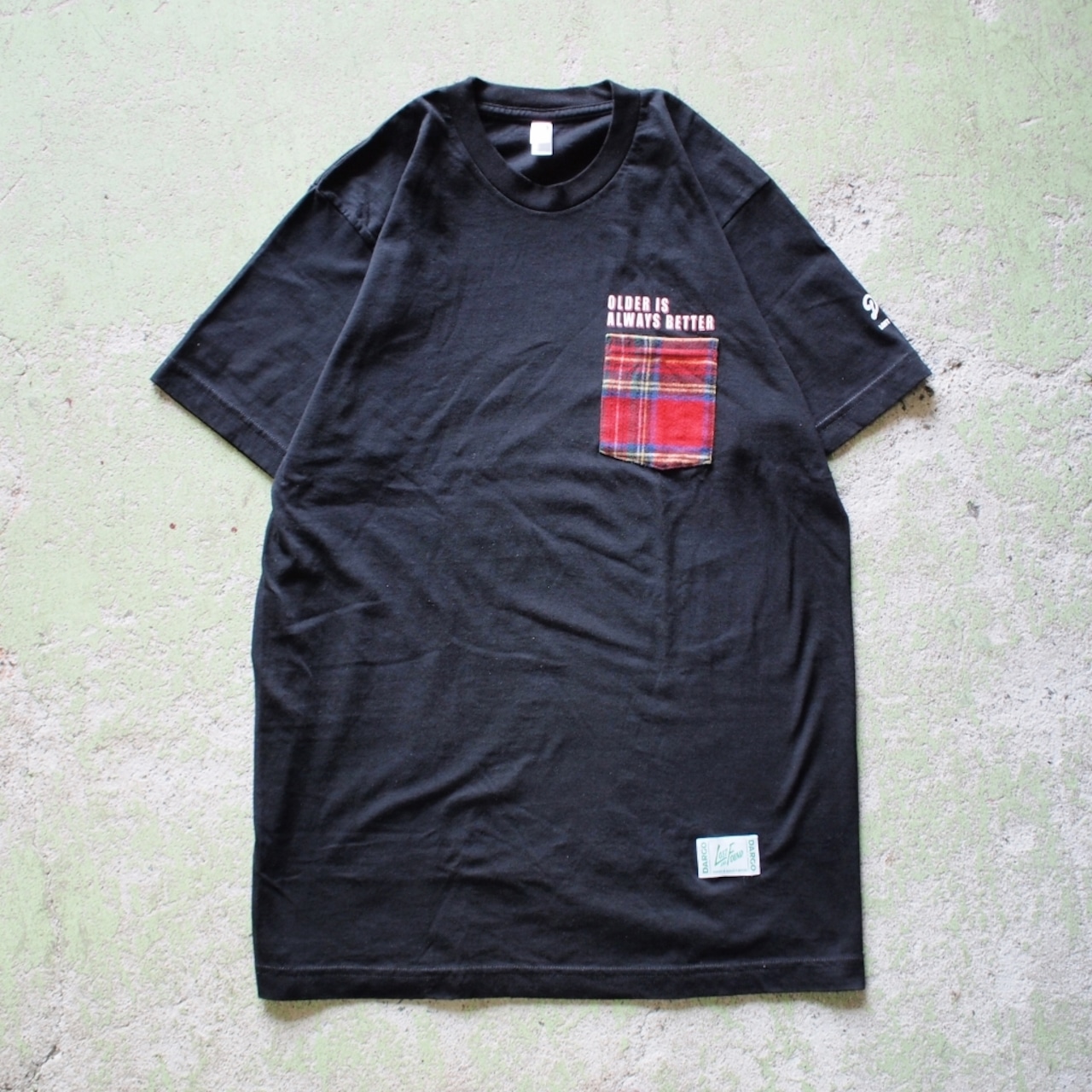 【LOST AND FOUND】"Bean Check" Remake Pocket T-shirt (BLACK)