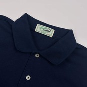 Crocodile クロコダイル 鹿の子 長袖 ポロシャツ M/ネイビー メンズ