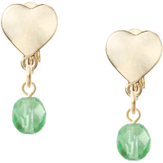 イヤリング/No55 ハートペリドットピアス