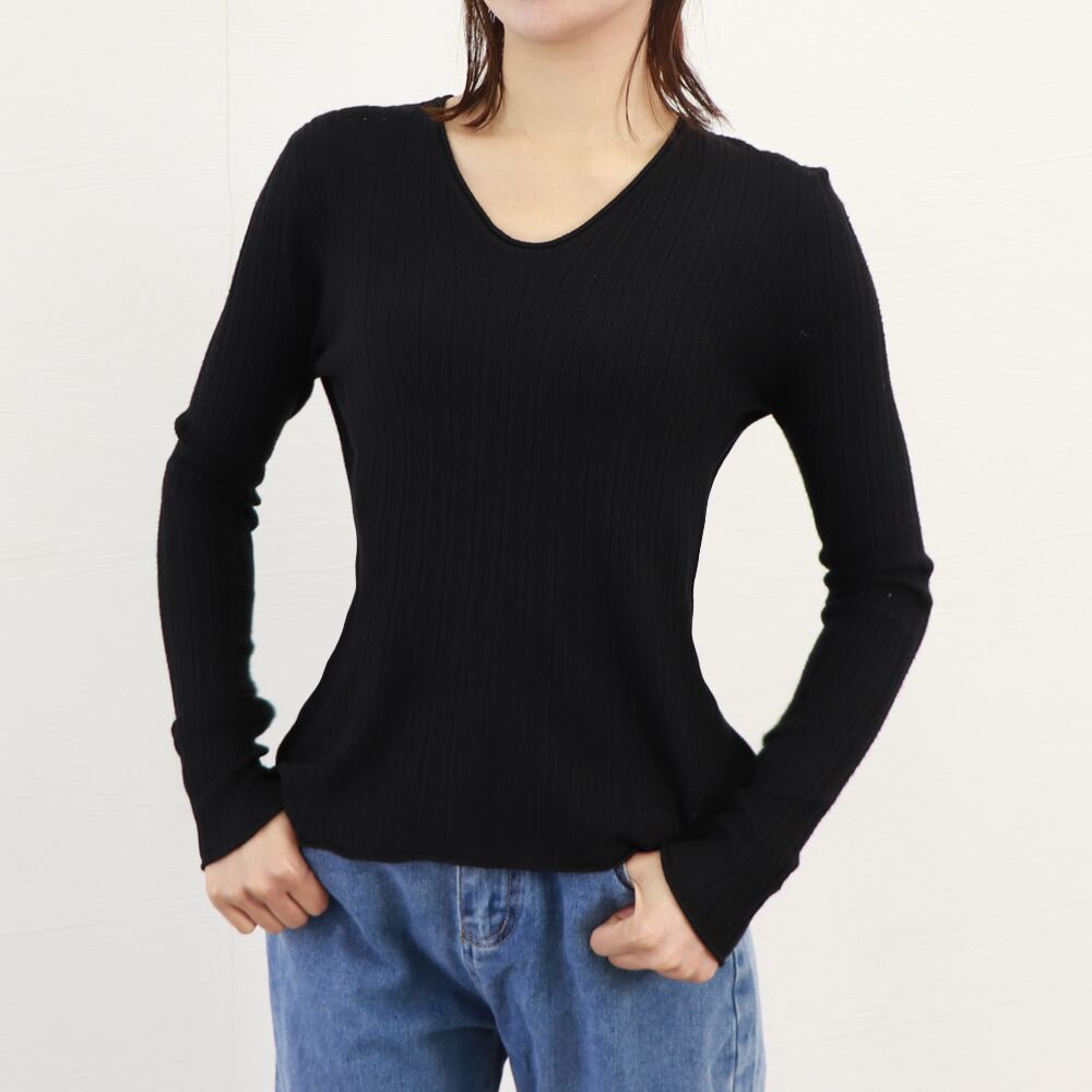 Vネック ニット トップス レディース 春秋 韓国 長袖 きれいめ シンプル 大人 かわいい おしゃれ リブニット ニットソー カジュアル 大人可愛い 大人女子