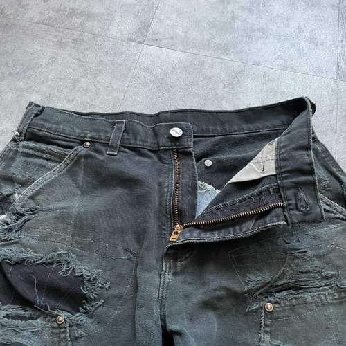 ブラック ダブルニー Carhartt B136 GVL 32×32 詳細写真8