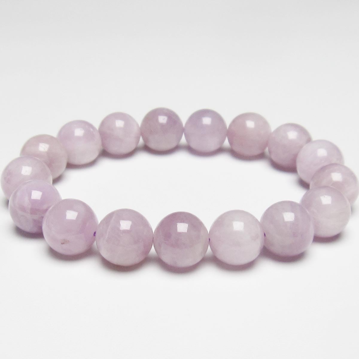 クンツァイト ブレスレット 12mm ミルキークンツァイト 一点物 メール便可 [M便 1/10] 111-19662