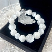 白蛇とセレナイト(約15cm)