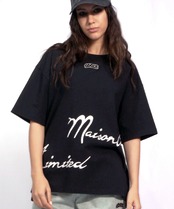 Maison COOLAエンブロイダリールーズTシャツ (BLACK)　CQ-44062
