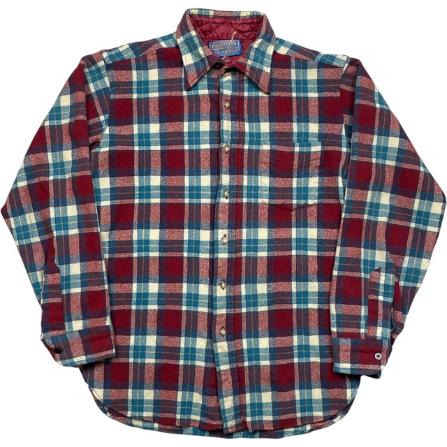 《M》 PENDLETON ペンドルトン ウールチェックシャツ 左胸ポケット USA製 70年代 vintage no.10025