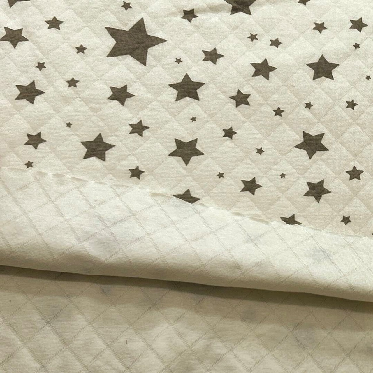 ★AM023◆1m◆1点限定!綿キルトニット生地◆星柄