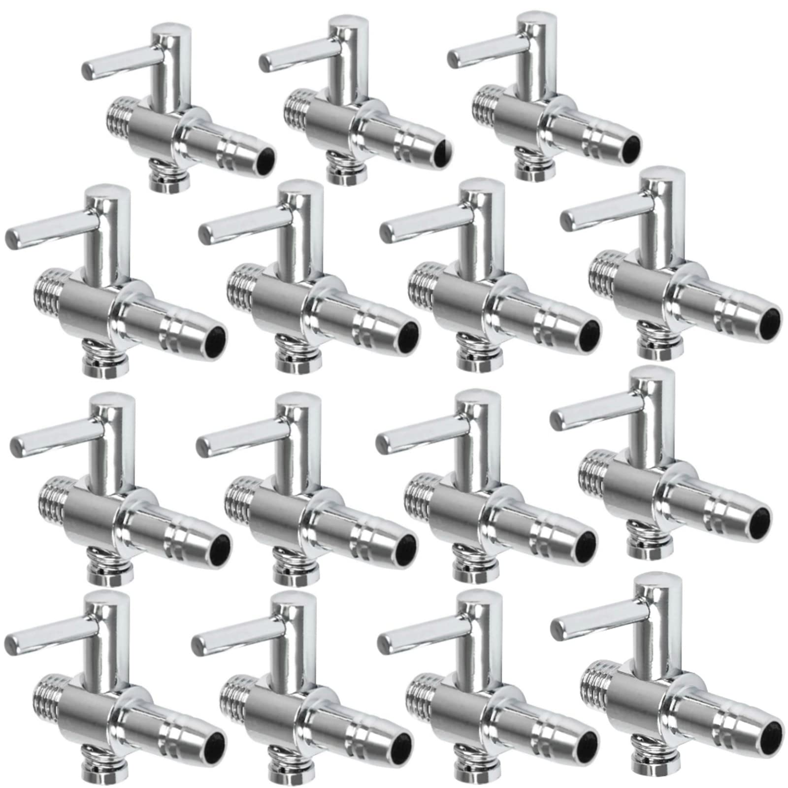WanFengXue ステンレス レバーバルブ エアチューブ 用 15個セット 気流制御 一方コックエアチューブ 水槽 エア 調節エアレーション分岐コック レバーバルブ