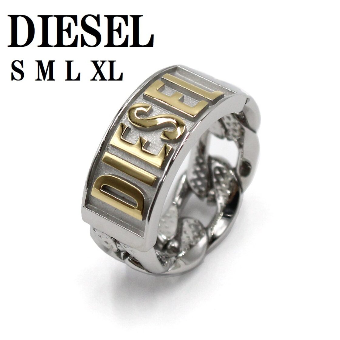 DIESEL RING DX1420931 SILVER GOLD S M L XL ディーゼル リング 指輪 