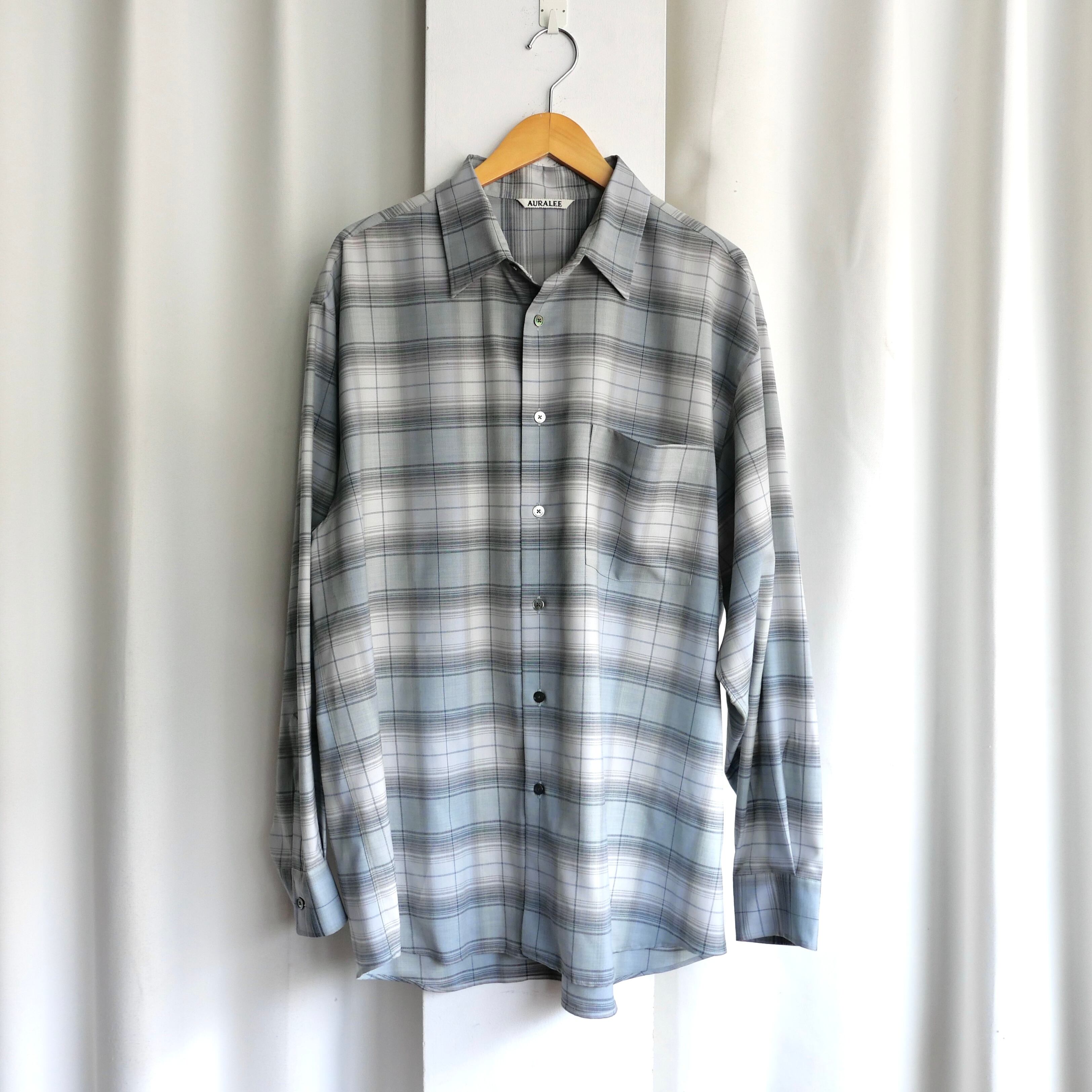 トップス AURALEE SUPERLIGHTWOOLCHECKSHIRT 25ss Auralee Super Light Wool Check Shirt - Blue Green Check – Kith