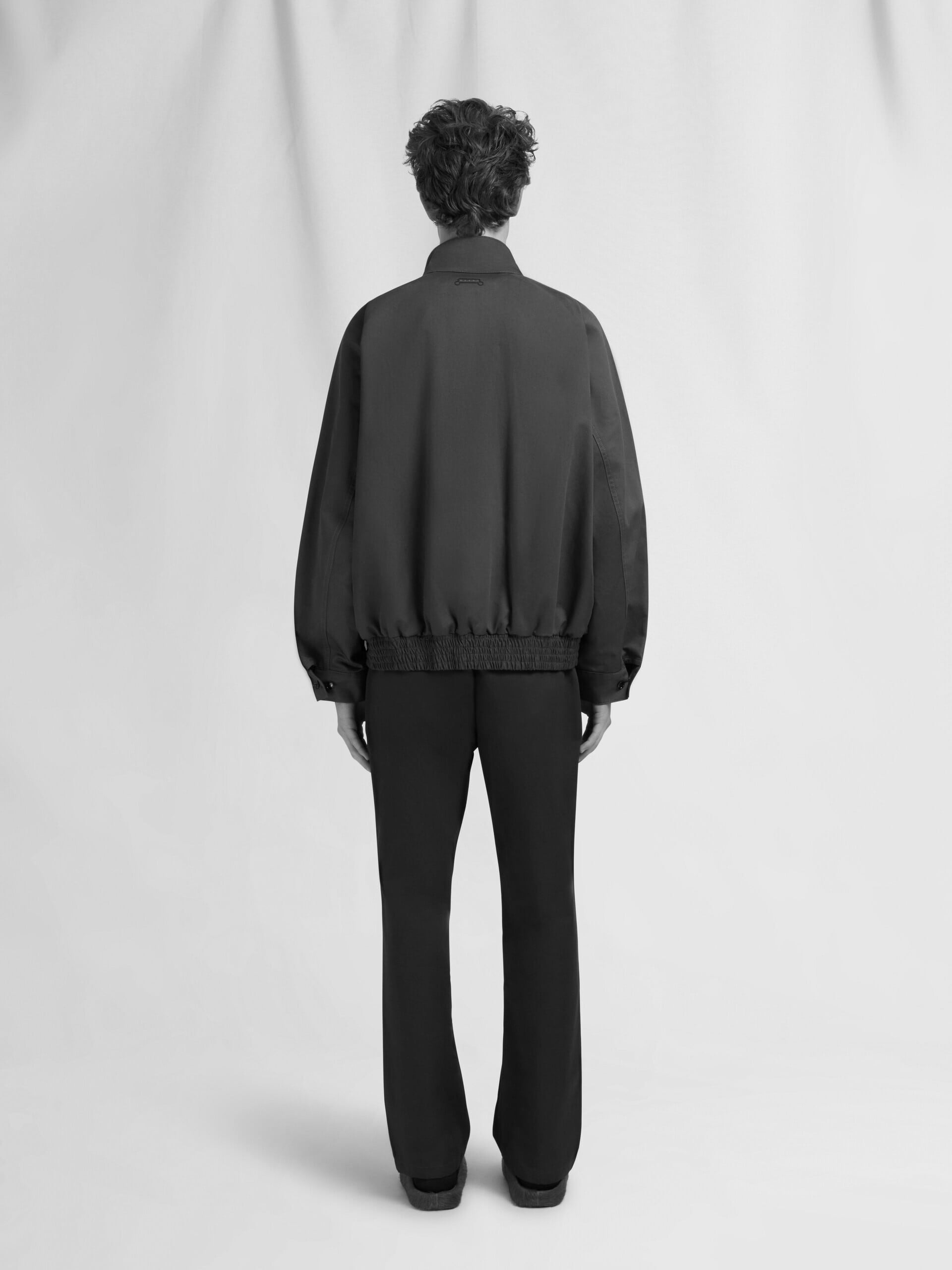 MARNI ORGANIC COTTON GABARDINE BOMBER JACKET BLACK