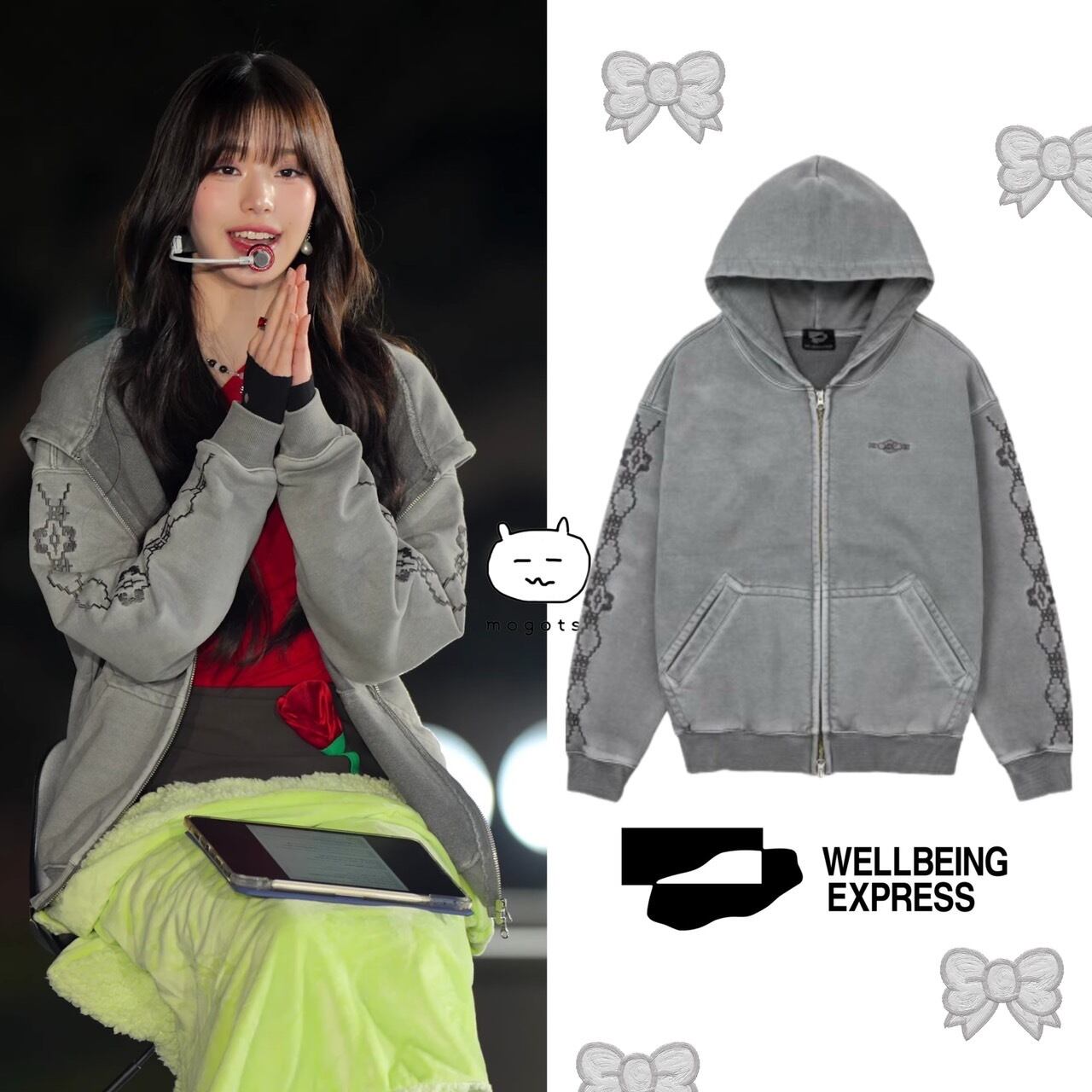 ☆IVE ウォニョン 着用！！【WELLBEING EXPRESS】Sleeve Embroidered