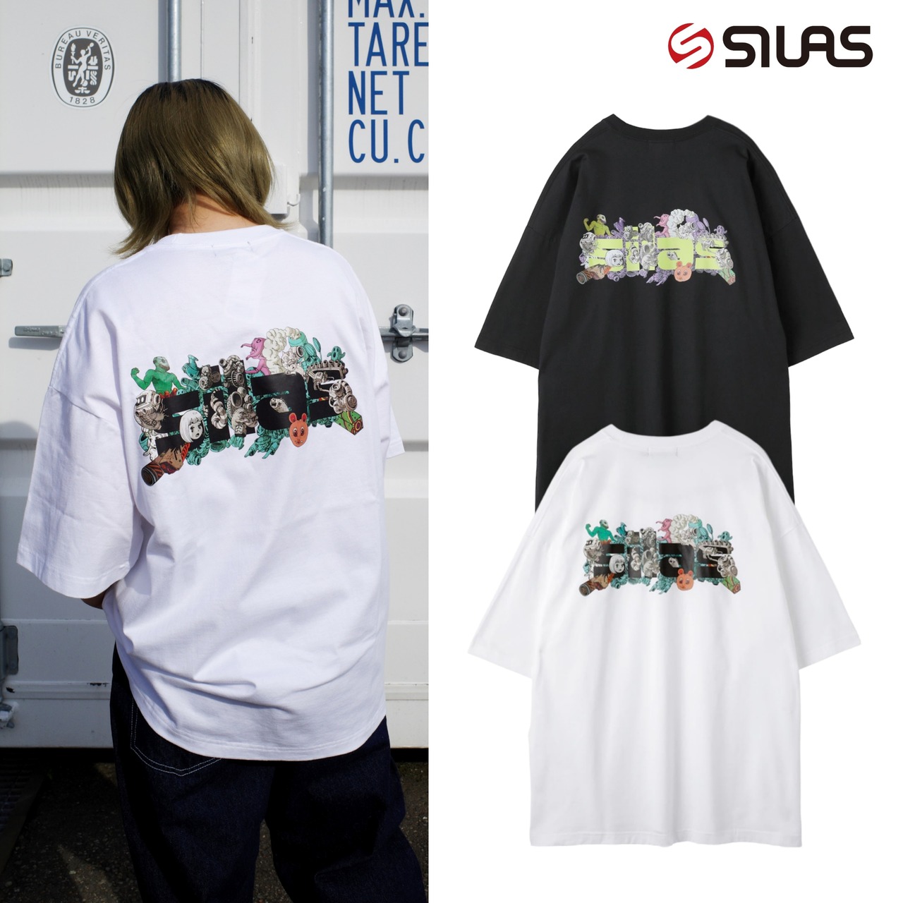 【SILAS】IKEDA SATOSHIxSILAS WIDE PRINTED TEE C【サイラス】