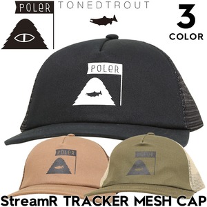 POLeR ポーラー キャップ メンズ メッシュキャップ トラッカーキャップ 帽子 ベースボールキャップ ロゴキャップ TONEDTROUT コラボ StreamR TRACKER MESH CAP 261MCV0141 26SP 日本代理店正規品