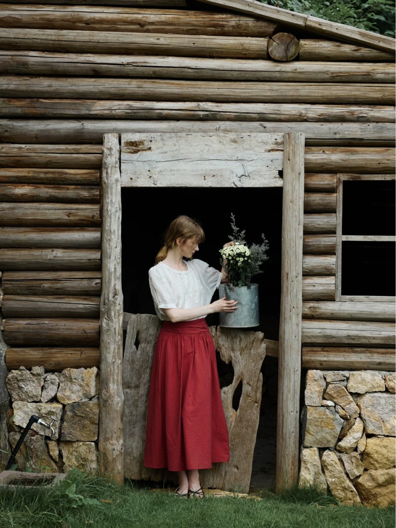 Coquelicot Waist Gather Skirt F0747