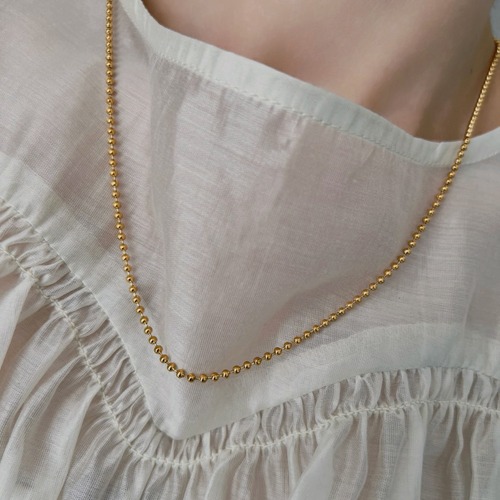 ステンレススリムボールチェーンロングネックレス