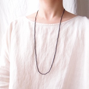 Black Onyx Plane Necklace【SV・受注制作 80cm／2mm】オニキスプレーンネックレス