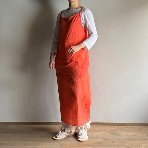 quitan／キタン　SLIP DRESS -Jamdani heart #6156056 TOMATO