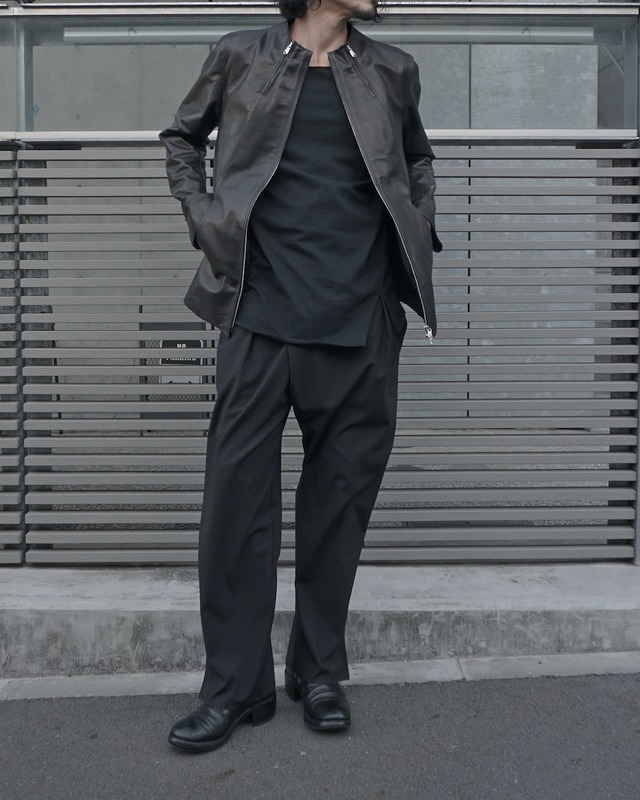 24ss完全受注生産 ASKYY / 3 ZIPPER LEATHER RIDERS JACKET / BLK (全額お支払用）