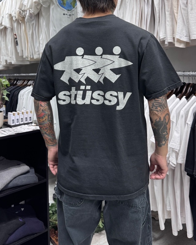 20’s stussy Design Tee “Surfwalk” “サーフマン”【Other Side店】