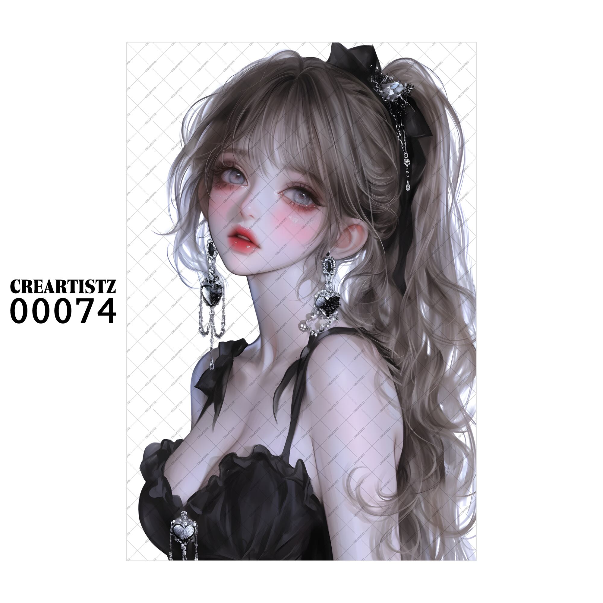 00074 ガール キュート オリジナル ペーパー/ステッカー 4枚セット CREARTISTZ