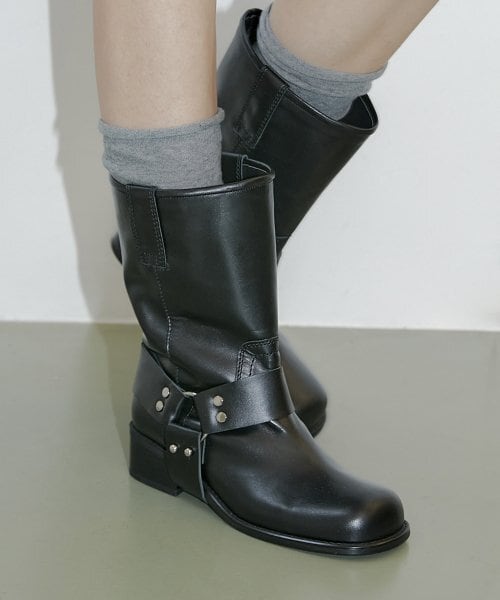☆LE SSERAFIM チェウォン 着用！！【KHIHO】cow LEATHER MID BIKER