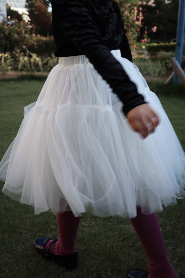 【Last 140cm】tiered tulle skirt