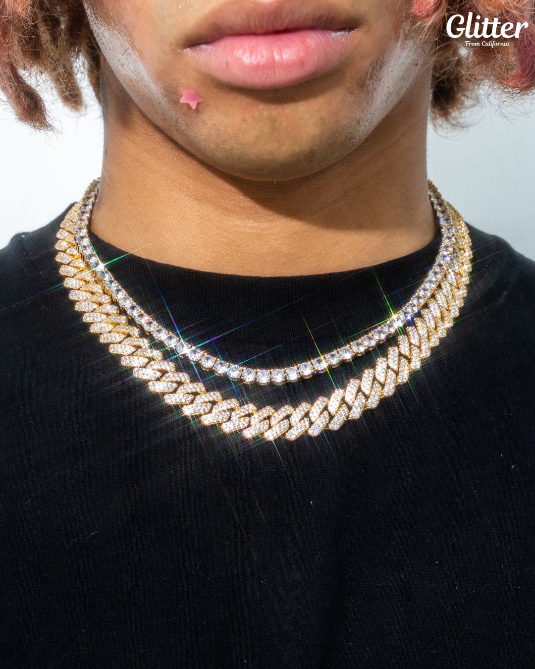 glitter グリッター Iced Out Prong Chain 【公式通販】