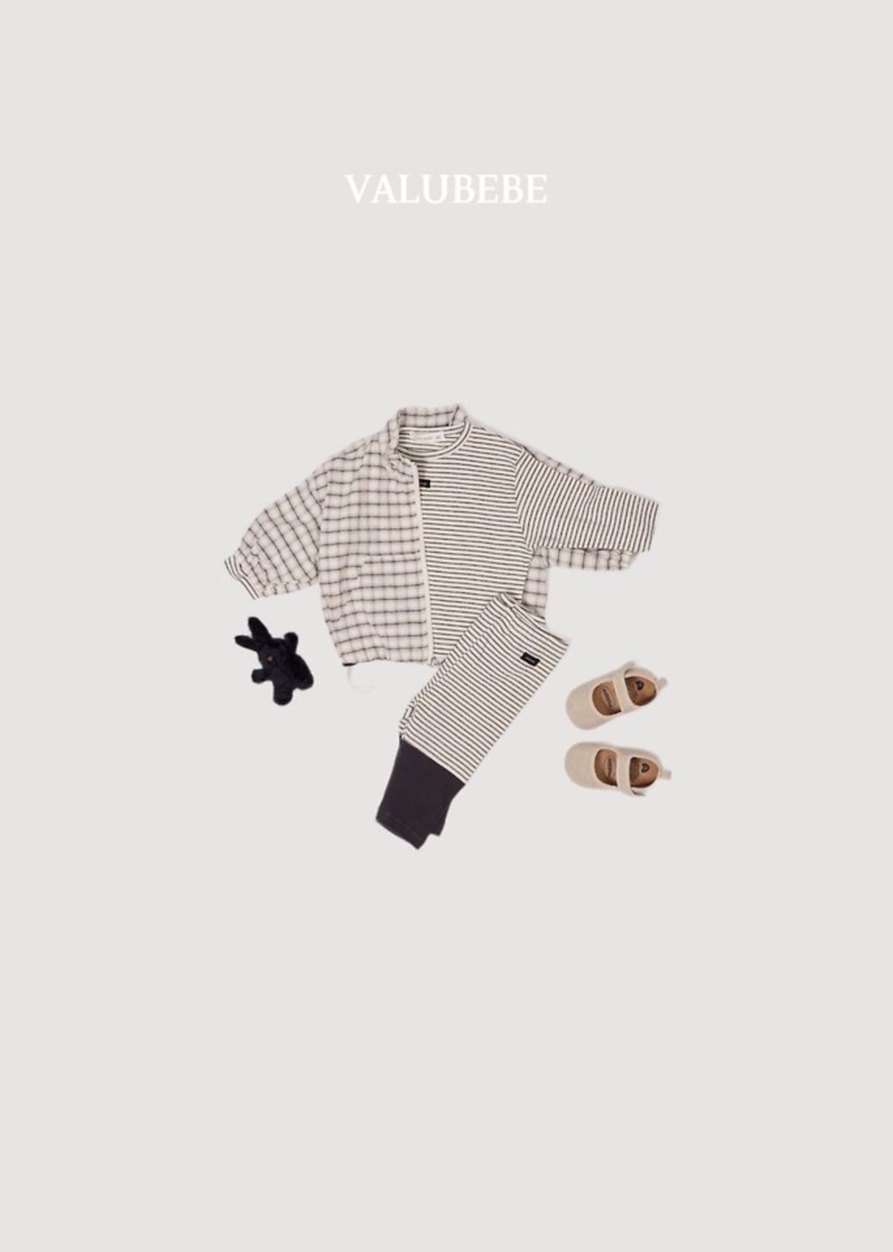 韓国子供服 / 26Autumn / 〖取寄〗valubebe / ウエハース ストライプTシャツ / ベビー服 / キッズ服 *6M~S*
