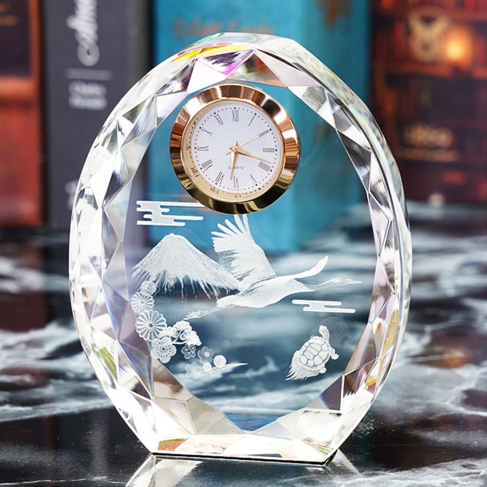 フサ付き金扇子型鶴時計 フサ付き金扇子型鶴時計