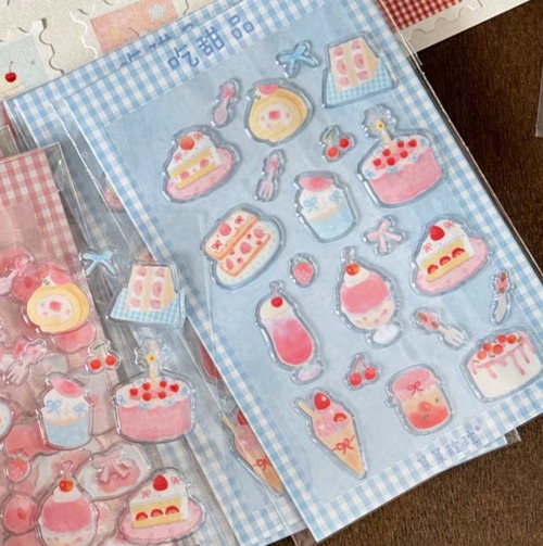 新作☆ CX56｜caicaixuanxuan 菜菜瑄瑄【吃甜品】3D立体 ステッカー