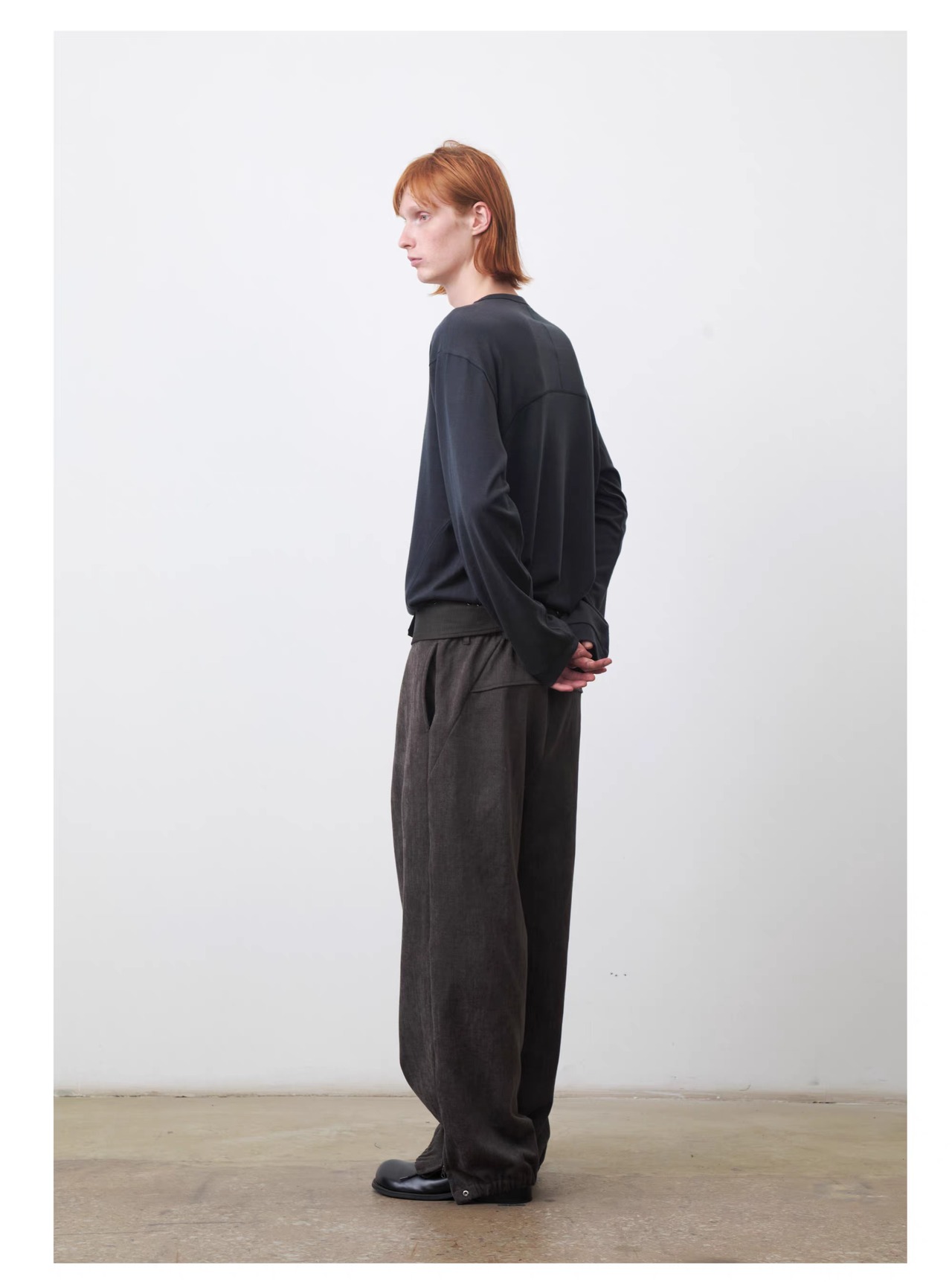 DECESOLO 26AW ウォッシャブル ウールブレンド ロングスリーブ Tシャツ