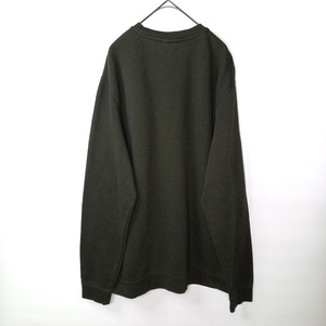 ナイキ　クルーネック　スウェット　プルオーバー　刺繍ロゴ　スウォッシュ　オリーブ　カーキ　XL