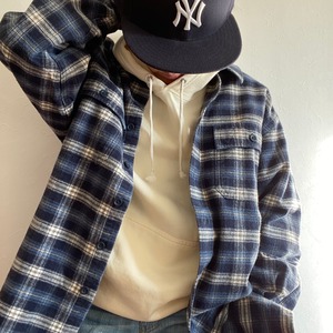 LLBean cotton chech shirt {LLビーン　コットンフランネルシャツ　古着　used メンズ}