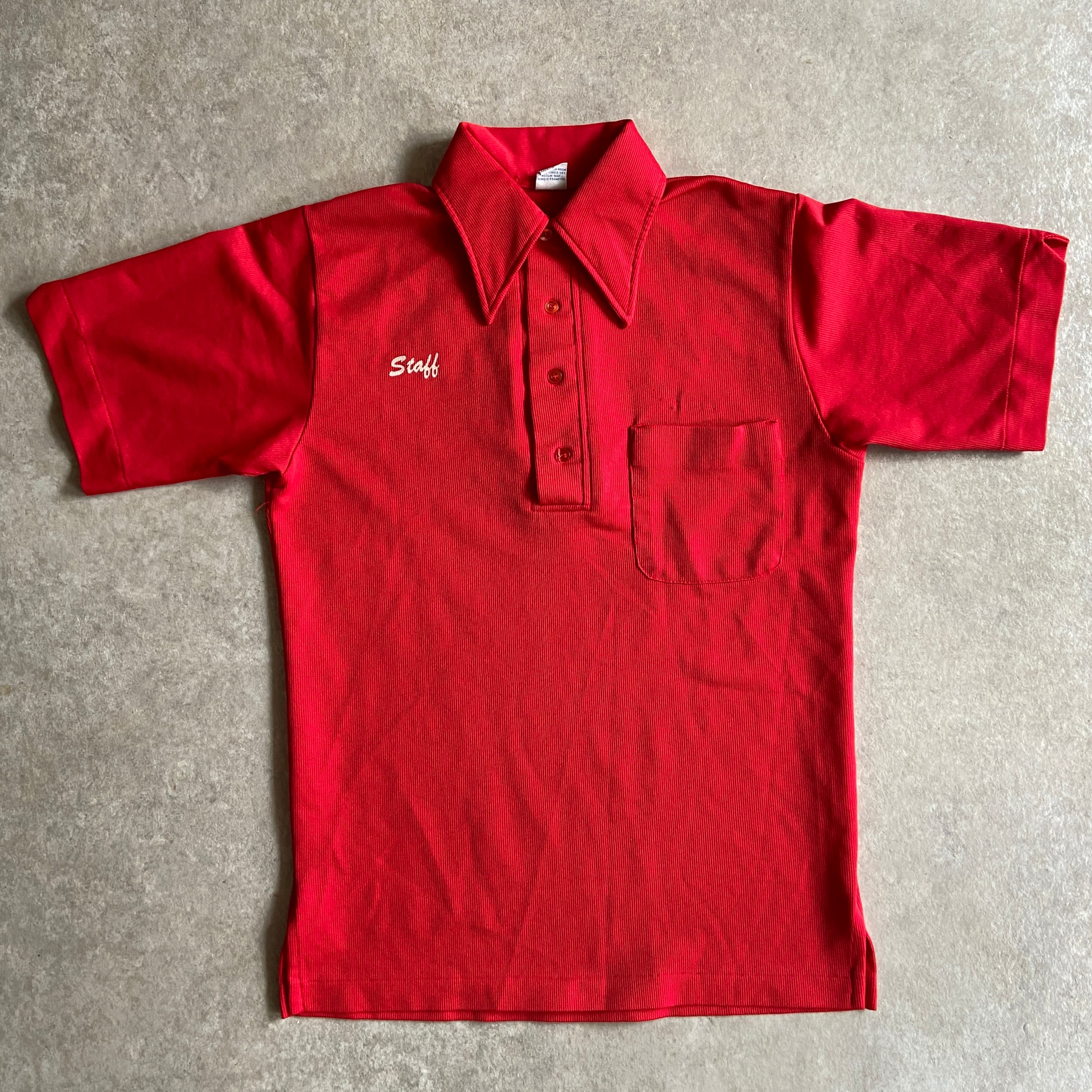 1970s Hilton Red Bowling Shirt S Made in USA G914