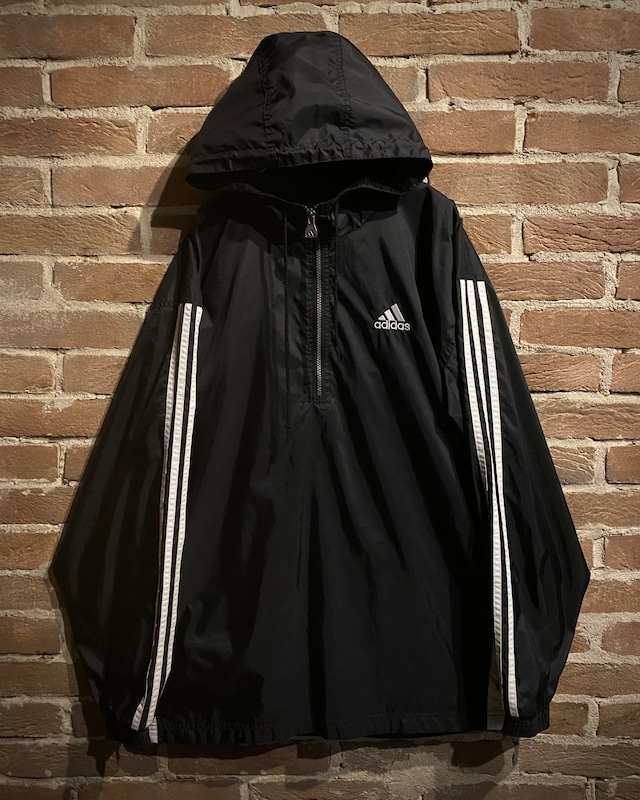 【Caka act3】"adidas" Black Color Loose Anorak Parker