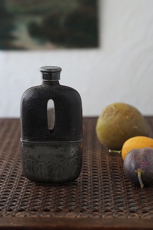 燻し銀のスキットル No.4-antique hip flask