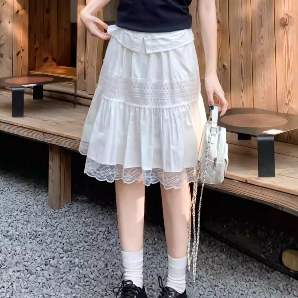 レースラインフレアミディスカート ・69109 | sucrier ( シュクリエ