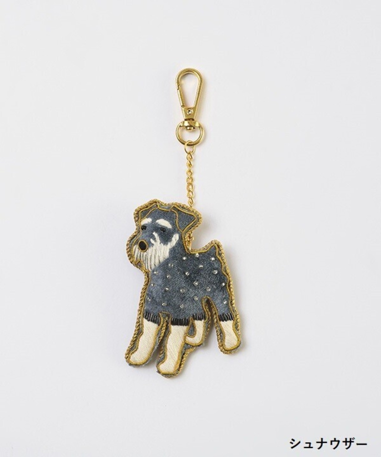 幸せをよぶ　ザリ刺繡チャーム　犬5種　ダックスフント／シュナウザー／イタリアングレーハウンド／ビーグル／ハスキー