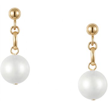 Mini circle color pearl pierce/earring(Khaki) | Pay ID
