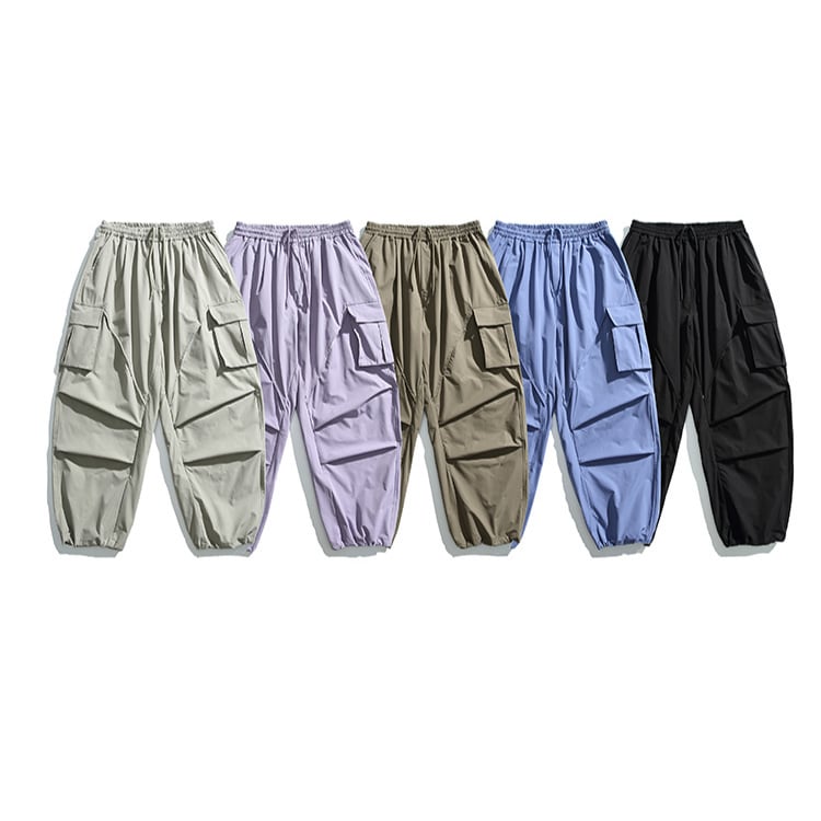 Wide Leg Drawstring Cargo Pants ‐5col‐ A0636