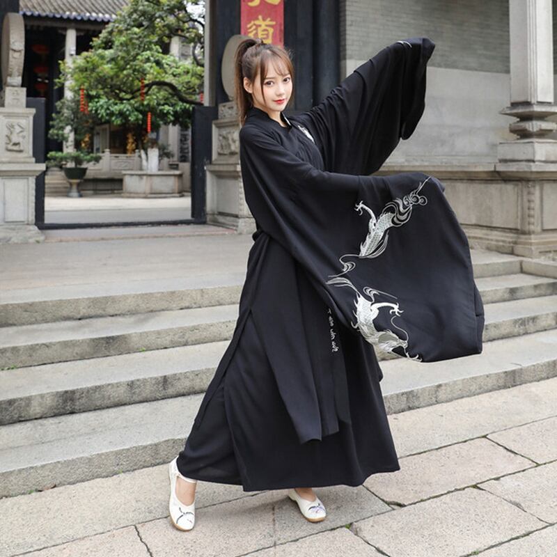 即納Mサイズ チャイナ風 セットアップ ユニセックス レトロ ドラゴン 刺繍