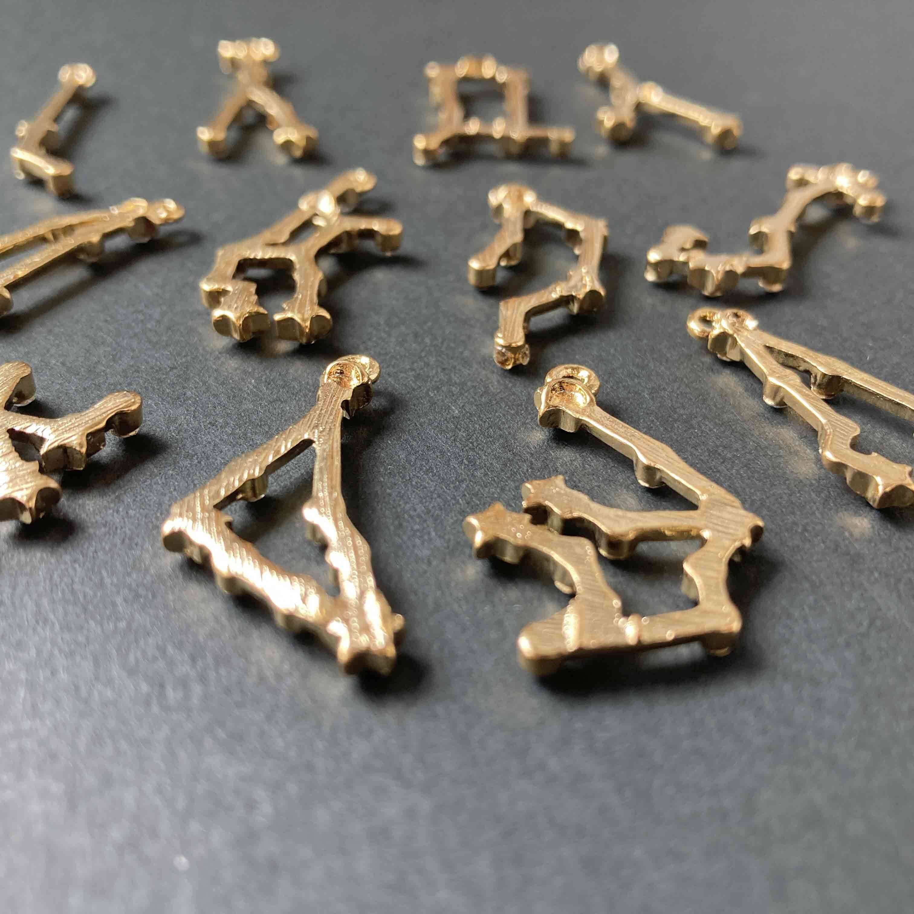12星座のビジュー付きメタルチャーム | Dua-アクセサリーパーツショップ