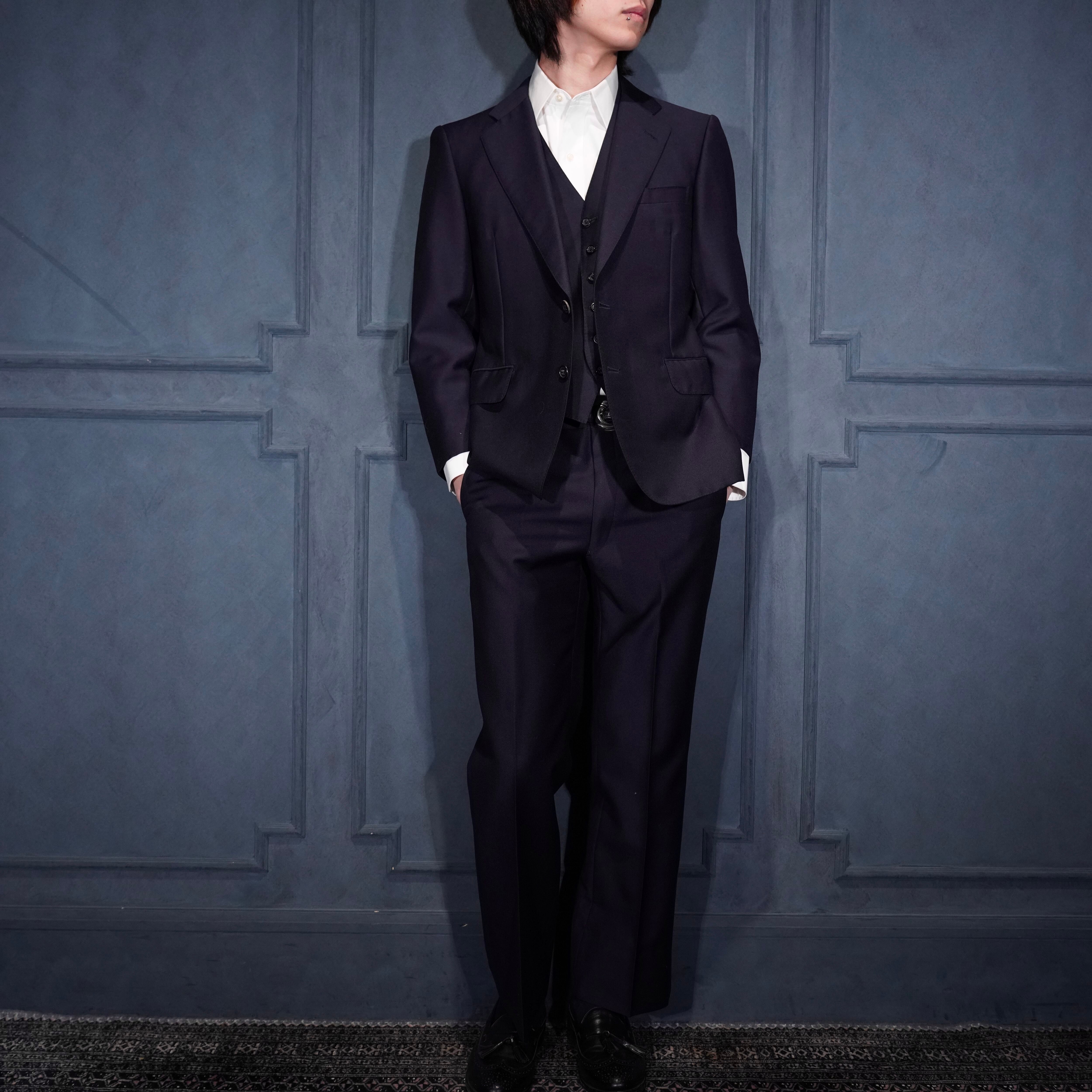 Burberrys NAVY COLOR MOHAIR WOOL DESIGN SET UP SUIT/バーバリーズ
