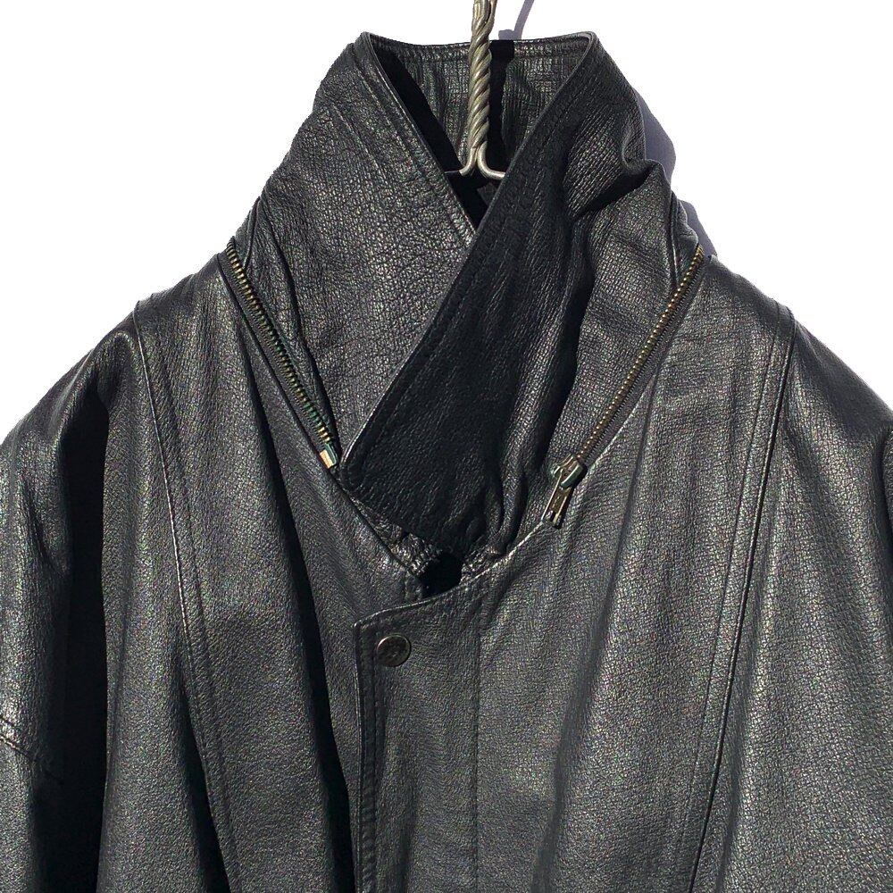 Vintage Big Silhouette Leather Jacket [1980s] [SERGE PLATINI Made