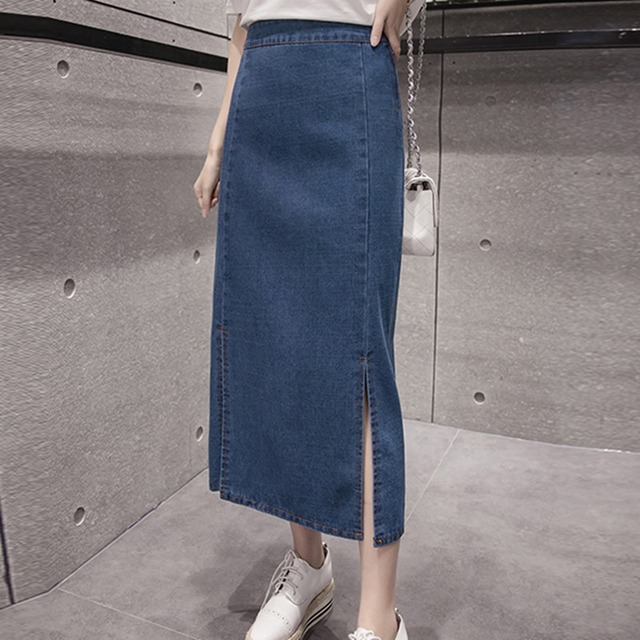 スリット　デニム　ロングスカート