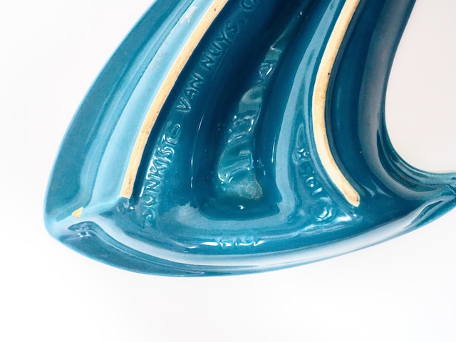 1958 Ceramic Big Boomerang Ashtray Made in USA