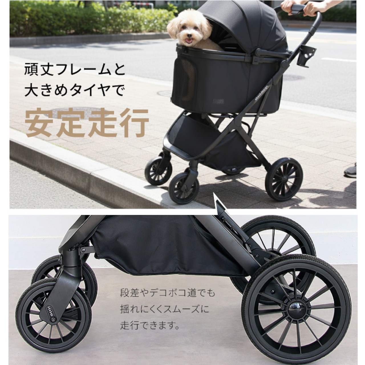 【6,000円OFFクーポン発行中】【2025年新製品】★本体のみ＋フック2本付き★ DuoCart 分離型 ペットカート 3WAY ペットバギー 折りたたみ 多頭対応 ワンタッチ折りたたみ 458081665