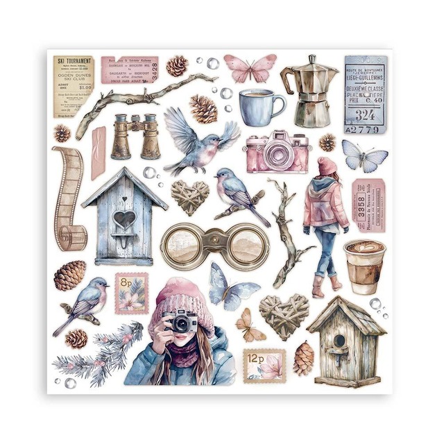 Stamperia Scrapbooking Small Pad 8インチ Double Faced - Create Happiness Dewdrops　両面デザインペーパーパッド10枚入り　SBBS119【Stamperia（スタンぺリア）】[ST-46p]