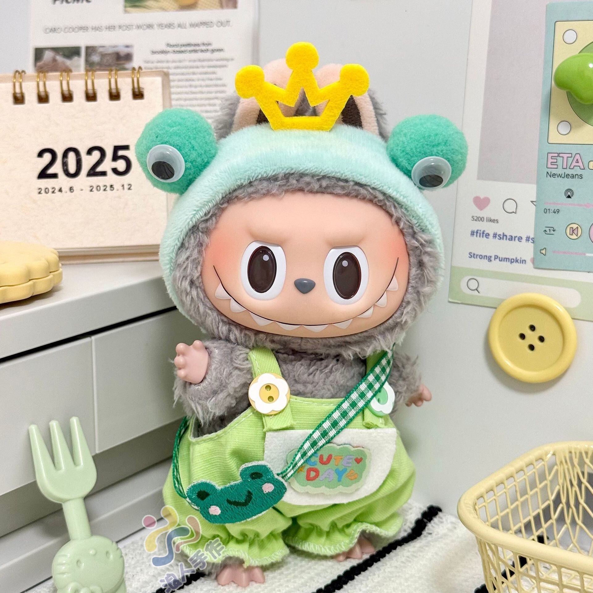 スカルパンダ対応 パール装飾ワンピース+フラワーヘアバンド